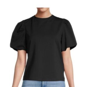 Walter Baker Black Puff Sleeve Top